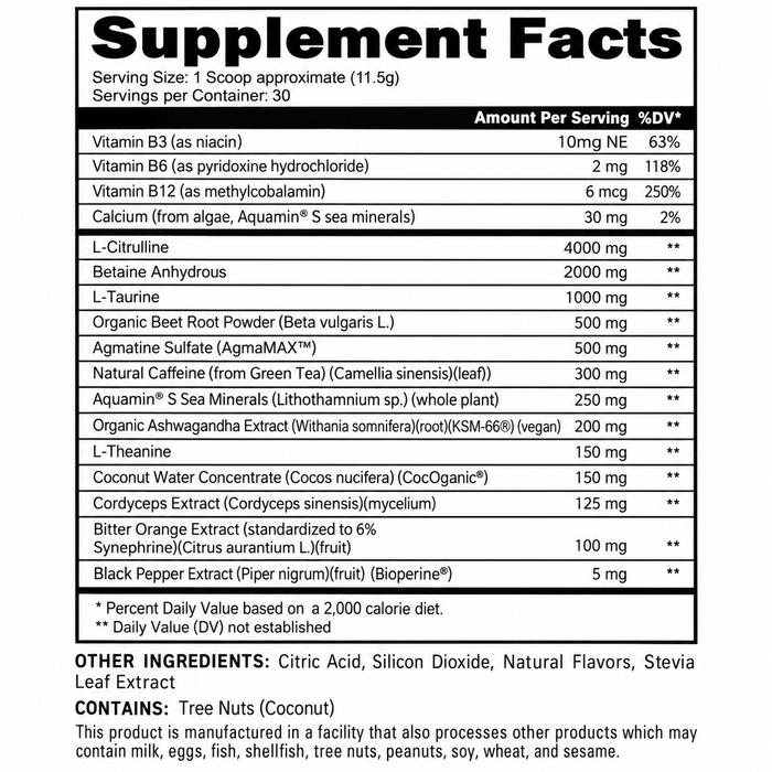Panda Fierce Natural Pre Workout 30 Servings