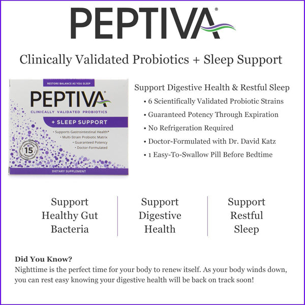 Peptiva Probiotics + Sleep Support 15 Capsules
