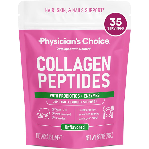 Physician's Choice Collagen Peptides With Probiotic + Enzymes 35 Servings