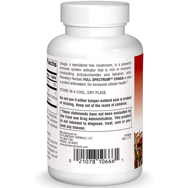 Planetary Herbals Full Spectrum Chaga 1000mg 60 Tablets