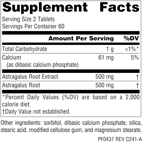 Planetary Herbals Full Spectrum Astragalus Extract 500mg 120 Tablets