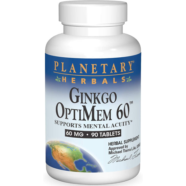 Planetary Herbals Ginkgo OptiMem 60mg 90 Tablets