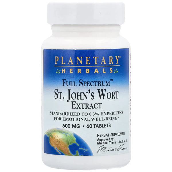 Planetary Herbals St. John’s Wort Extract 600mg 60 Tablets
