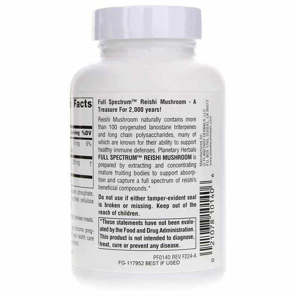 Planetary Herbals Full Spectrum Reishi Mushroom 100 Tablets