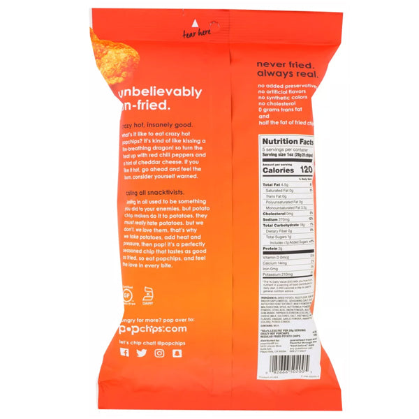 Popped Snacks Popchips Popped Potato Snack 5oz Share Size 12pk