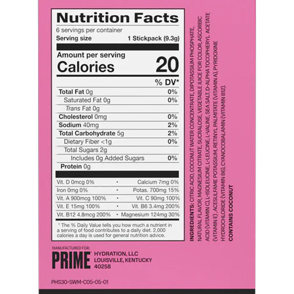 Prime Hydration Powder Singles 6pk