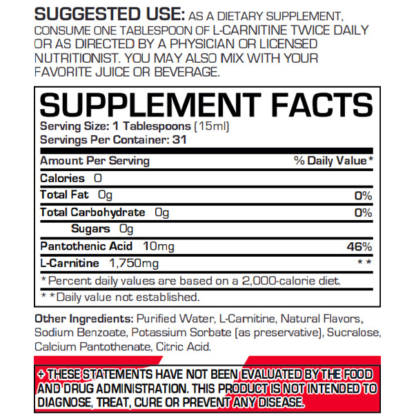 ProSupps L-Carnitine 1750 31 Servings ProSupps L-Carnitine 1750 31 Servings