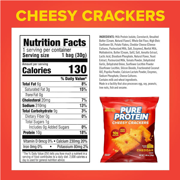 Pure Protein Cheesy Crackers 8pk