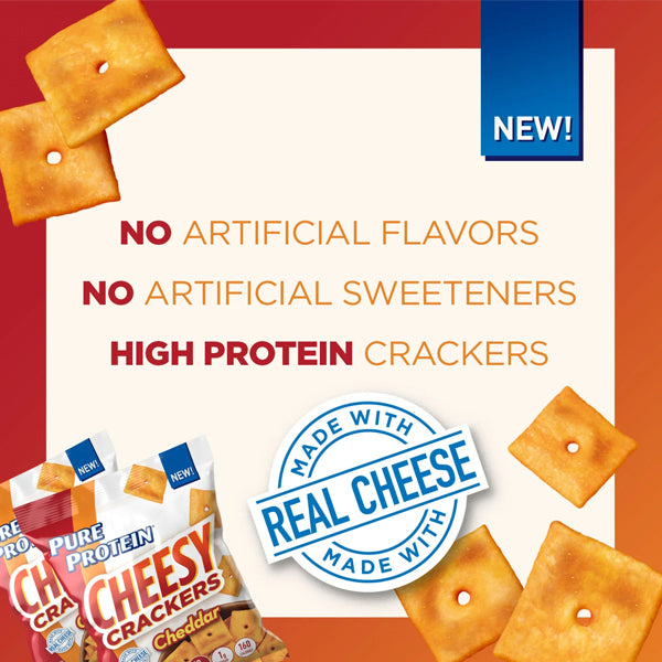 4 x 4pk Pure Protein Cheesy Crackers