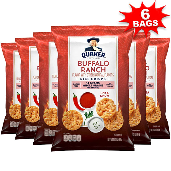 Quaker Rice Snack Ranch Quaker 3oz Rice Crisps 6pk