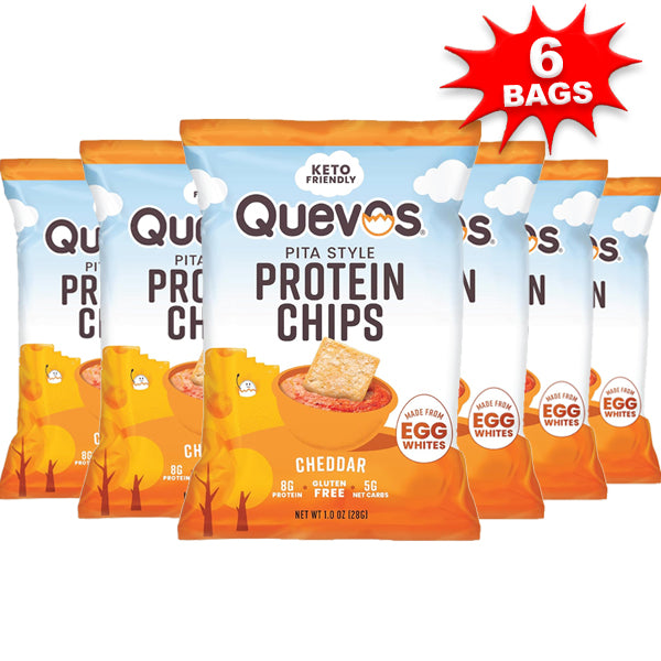 6 x 1oz Quevos Pita Style Protein Chips