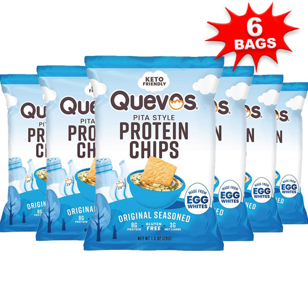 6 x 1oz Quevos Pita Style Protein Chips