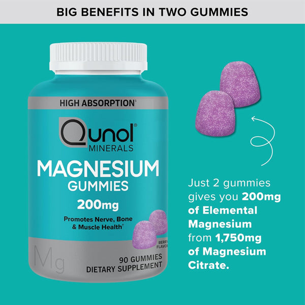 Qunol Magnesium 200mg Gummies