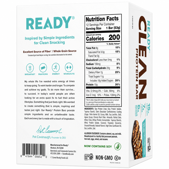 Ready Clean Protein Bar 12pk
