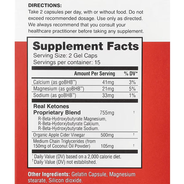 Real Ketones Apple Cider Vinegar Capsules