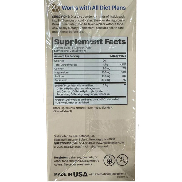 Real Ketones Metabolic Shift goBHB Ketones Singles 10pk