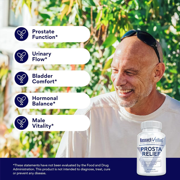 Research Verified ProstaRelief Saw Palmetto & Bioperine Capsules