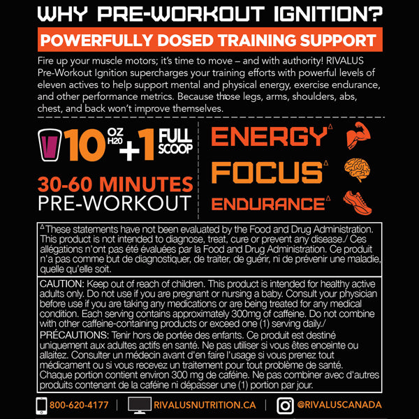 Rival Nutrition Pre-Workout Ignition 20 Servings