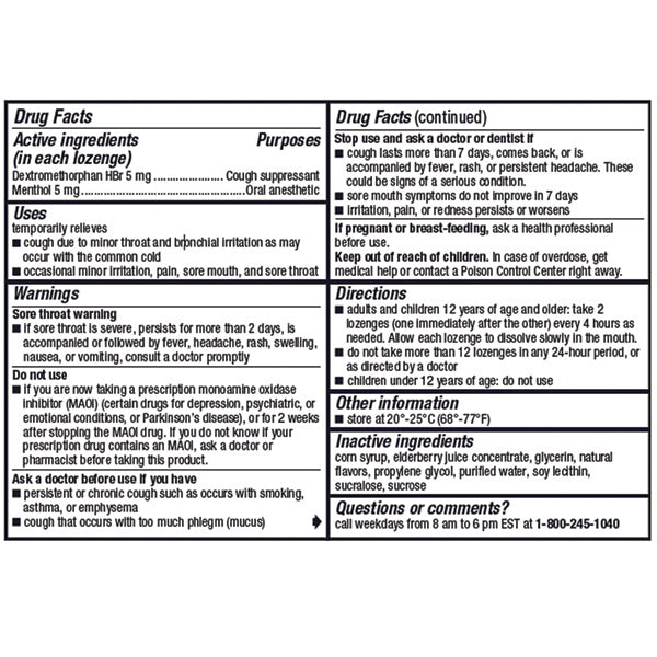 Robitussin Elderberry Medi-Soothers Lozenges