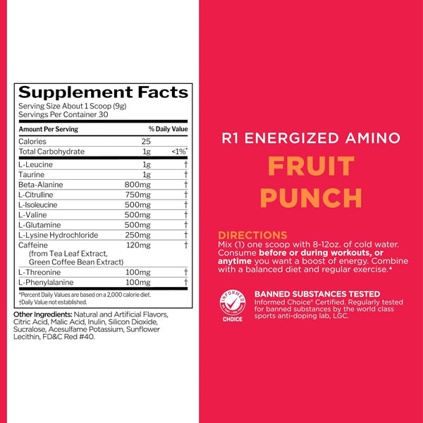 Rule1 R1 Energized Amino 30 Servings
