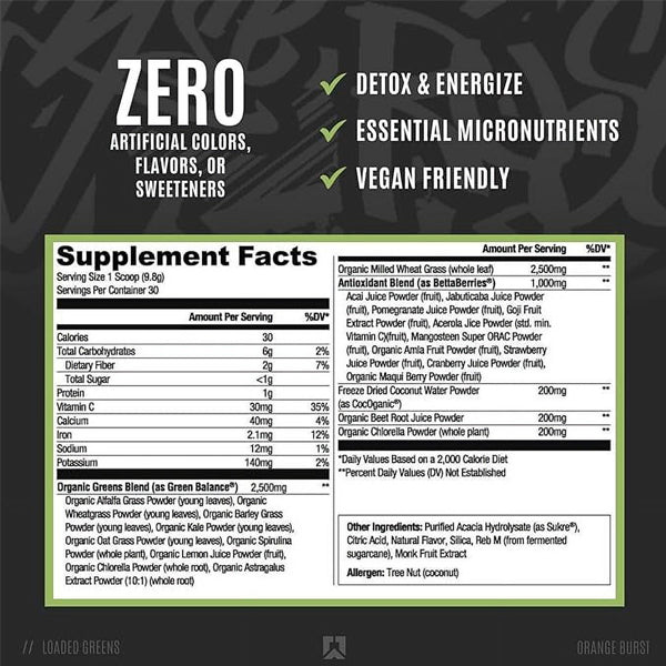 Ryse Naturals Series Loaded Greens 30 Servings