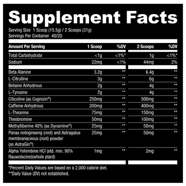 Ryse Stim Daddy Pre-Workout 40/20 Servings