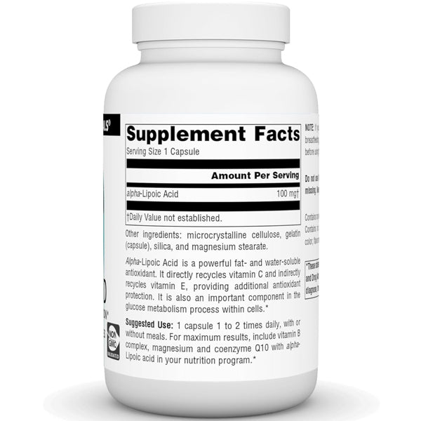 Source Naturals Alpha Lipoic Acid 100mg 120 Tablets