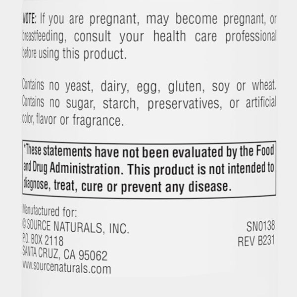 Source Naturals L-Lysine 500mg 50 Tablets