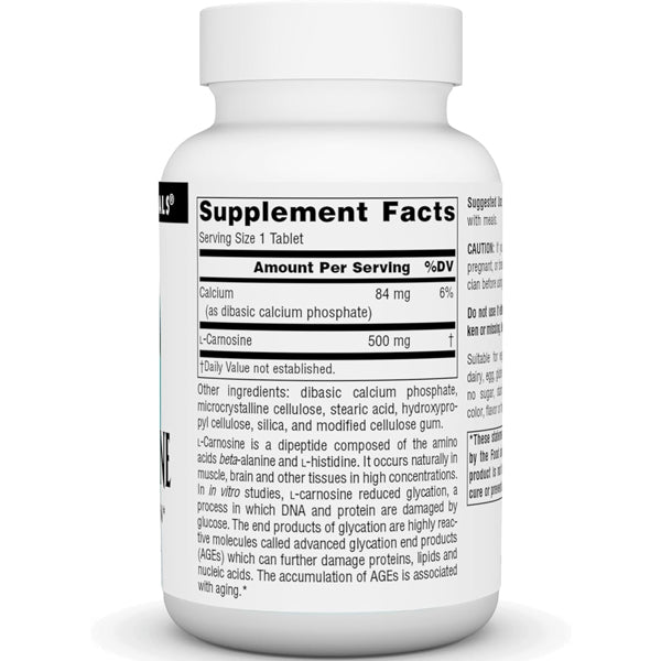 Source Naturals L-Carnosine 500mg 60 Tablets