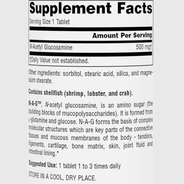Source Naturals N-Acetyl Glucosamine 500mg 60 Tablets