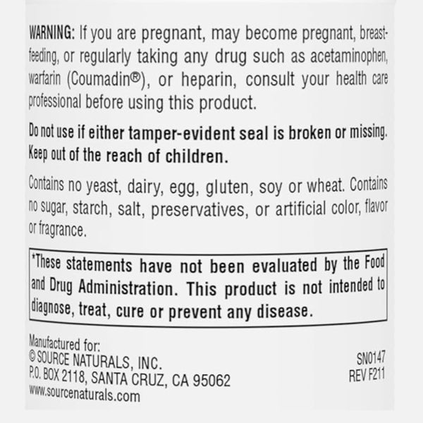 Source Naturals N-Acetyl Glucosamine 500mg 60 Tablets