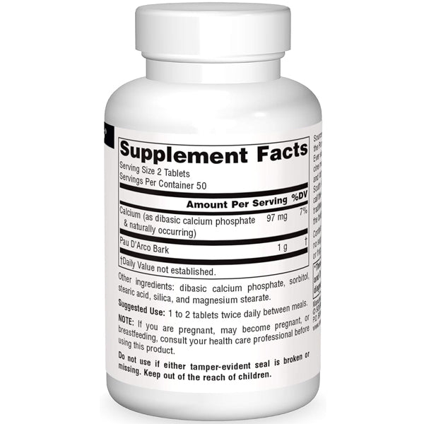 Source Naturals Pau D'Arco Extract 500mg 100 Tablets