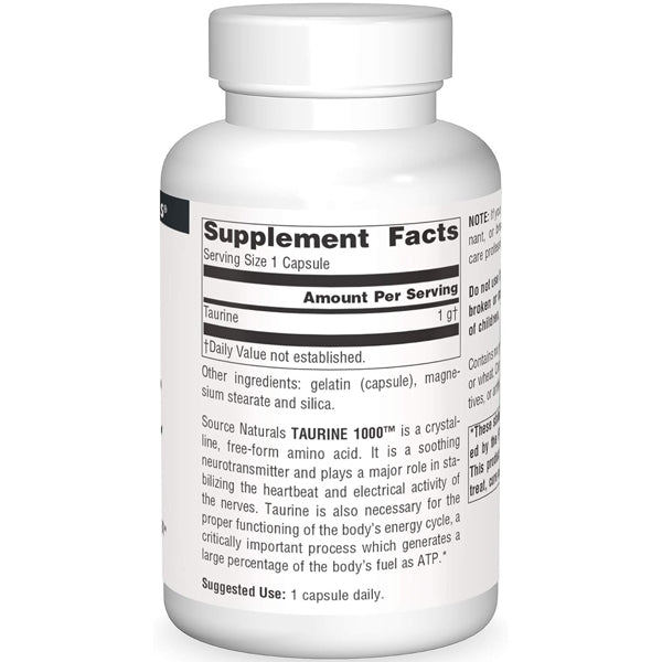 Source Naturals Taurine 1000mg 120 Capsules