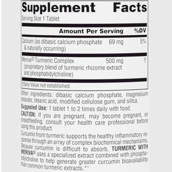 Source Naturals Turmeric With Meriva 500mg 60 Capsules