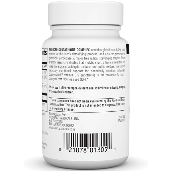 Source Naturals Reduced Glutathione 250mg 60 Tablets