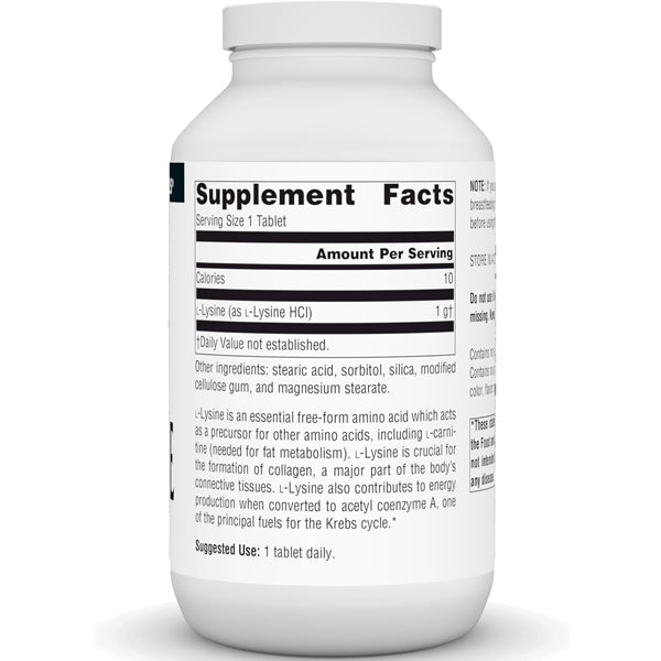 Source Naturals L-Lysine 1000mg 200 Tablets