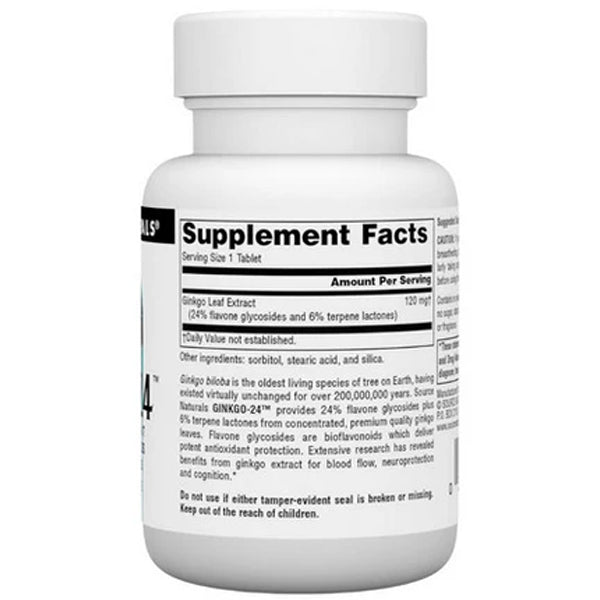 Source Naturals Ginkgo-24 120mg 30 Tablets