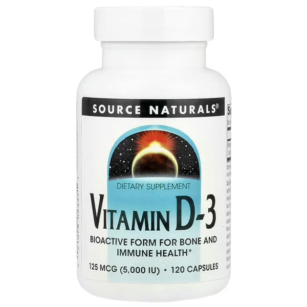 Source Naturals Vitamin D-3 125mcg 120 Capsules