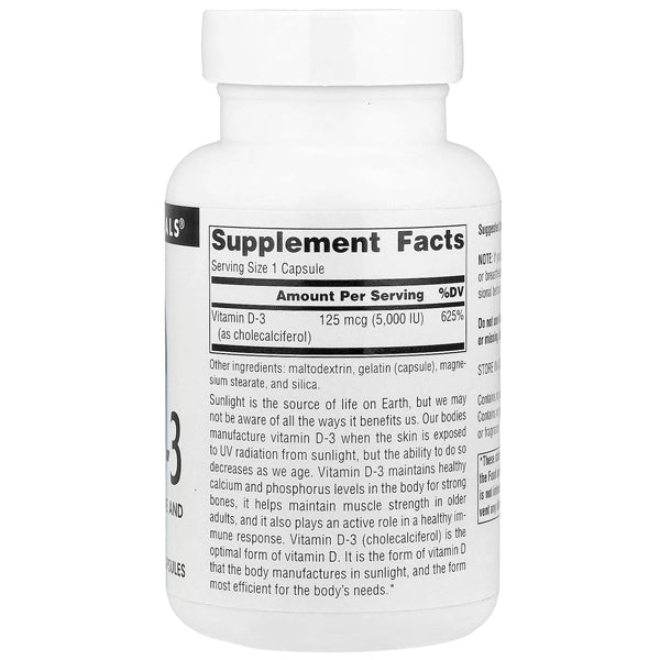 Source Naturals Vitamin D-3 125mcg 120 Capsules