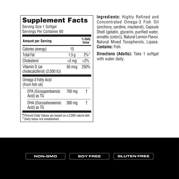 Spoken High EPA Fish Oil +D 60 Softgels
