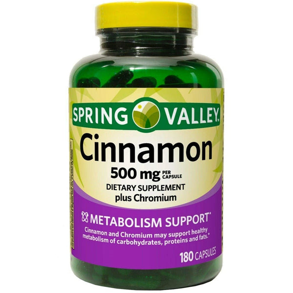 Spring Valley Cinnamon + Chromium 500mg 180 Capsules