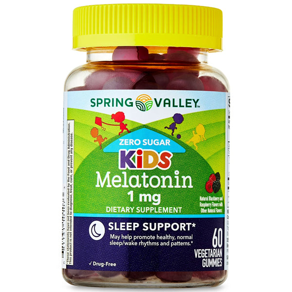 Spring Valley Kids Zero Sugar Melatonin 1mg 60 Gummies
