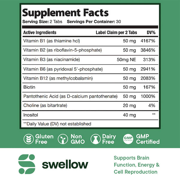 Swellow B-Complex with Biotin & Choline Tablets