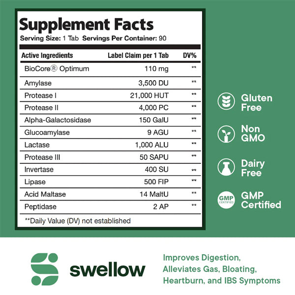 Swellow Digestive Enzyme Blend Tablets