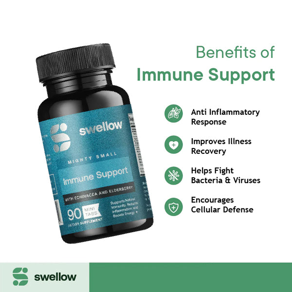 Swellow Immune Support with Echinacea & Elderberry Tablets