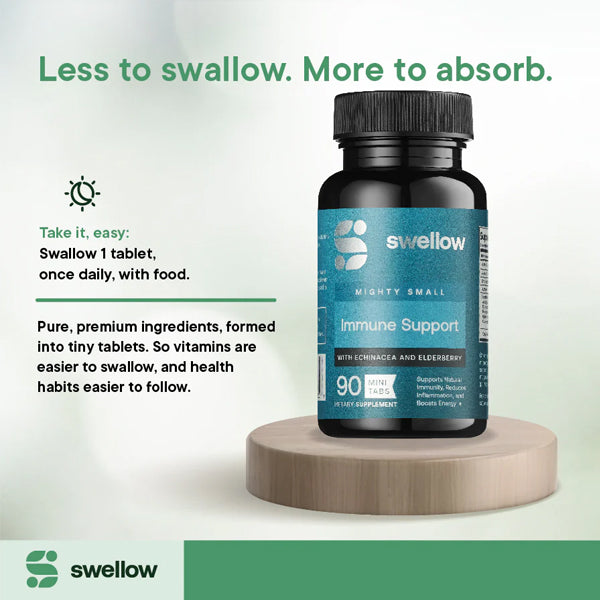 Swellow Immune Support with Echinacea & Elderberry Tablets