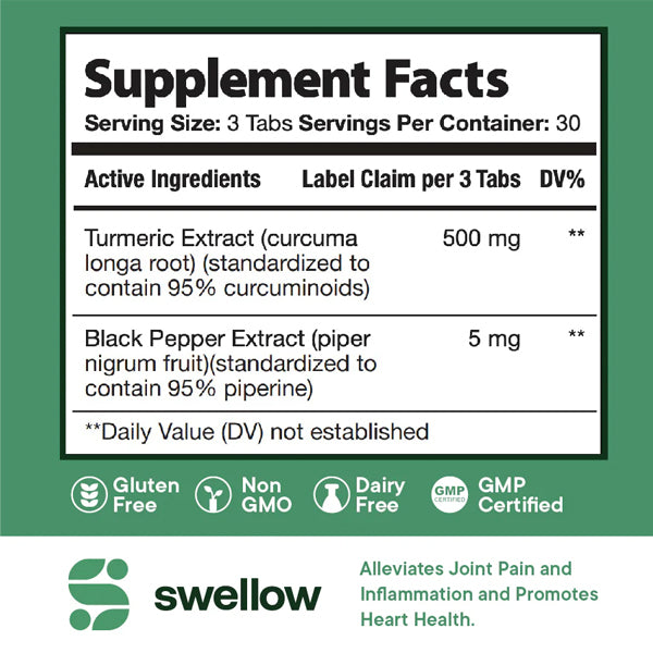 Swellow Turmeric with Black Pepper Tablets