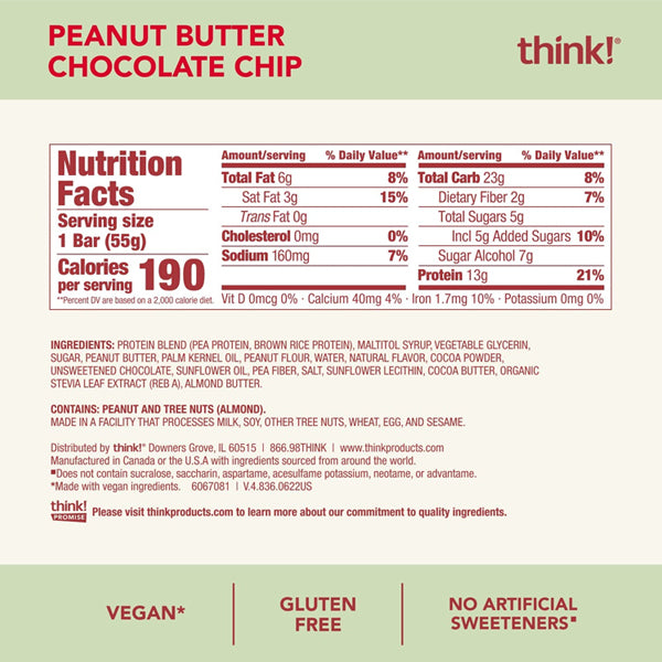 Think! Plant Based High Protein Bars 10pk