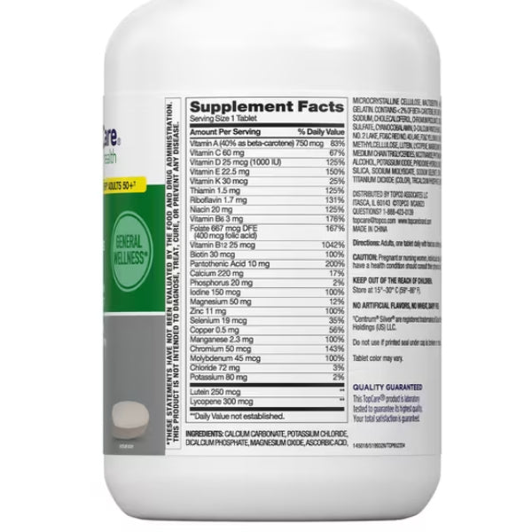 TopCare Iron-Free Century Complete 50+ Multivitamin 400 Tablets