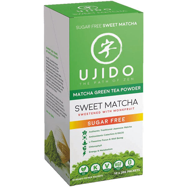 Ujido Sweet Matcha Green Tea Powder Sugar Free Singles